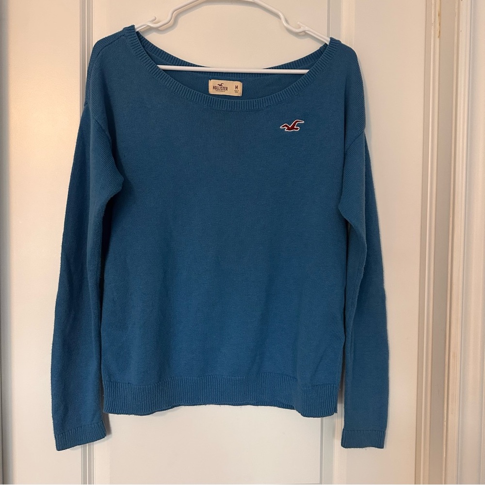 Hollister California Blue Logo Knit Sweater | Size M